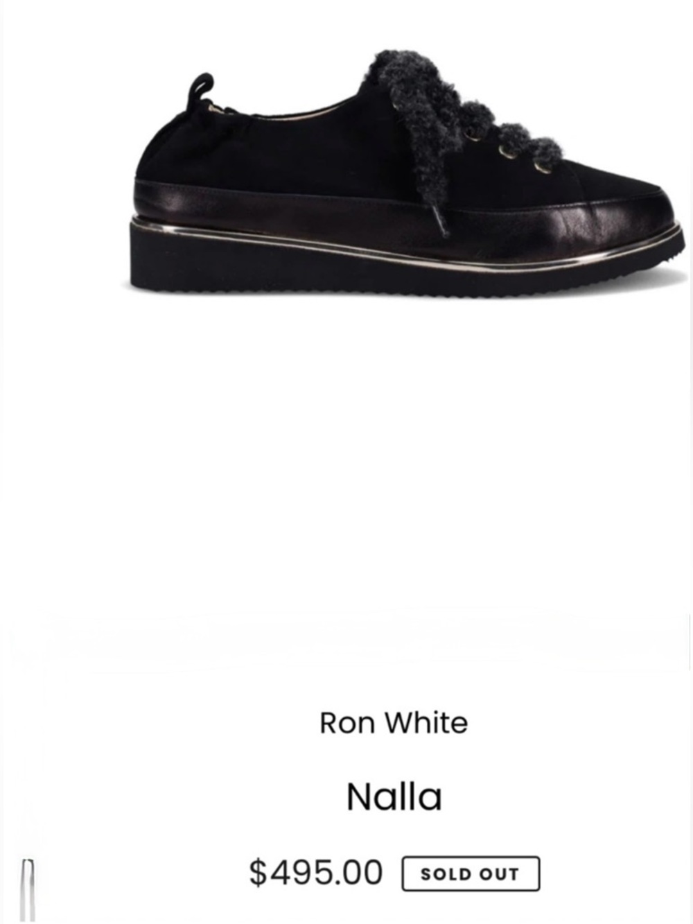 Ron White Nalla Sneaker Onyx size NEW 36 (US 5.5)